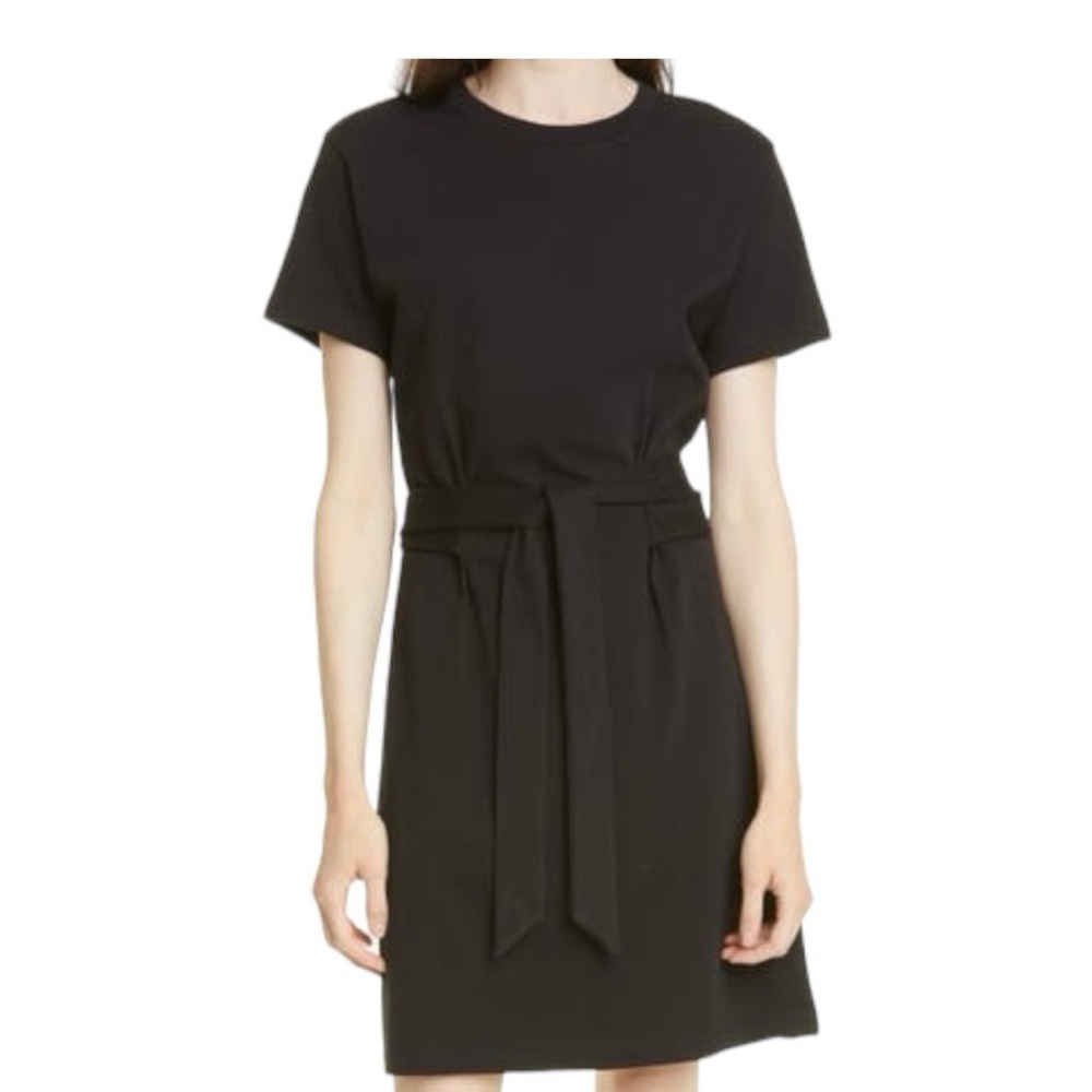 Vince Tie Waist Black Knit Dress - Medium- NWT